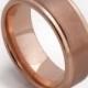Beautiful Rose Gold Men's Wedding Band, 8MM, Men's Ring, Tungsten Carbide Ring, Free Engraving, Comfort Fit, Sizes 8-13