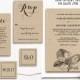 Vintage Wedding Invitation Template, Printable Wedding Invitations, Kraft Wedding Invitation, 5-Piece Suite, Editable Text, Camelia