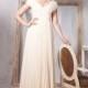 Tempting Distinct Straps V-Neck Ruffle Column Yellow Chiffon Floor Length Prom Dress In Canada Prom Dress Prices - dressosity.com