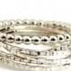 Silver Russian Interlocking Beaded Wedding Rings