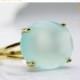 NEW YEARS SALE - Aqua Chalcedony Ring,gold cocktail ring,gold statement ring,semi precious ring,prong setting ring