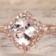 Limited Time Sale Antique 1.25 carat Morganite and Diamond Engagement Ring in 10k Rose Gold for Women