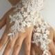 FREE SHIP Ivory Wedding gloves free ship bridal gloves lace gloves fingerless gloves french lace gloves