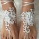 Beach wedding barefoot sandals FREE SHIP 3D floral sandals, ivory Barefoot , french lace sandals, wedding anklet,
