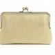 Gold Metallic Linen purse, Linen Clutch, Bridal purse, Silk Clutch, Bridesmaid Gift, Wedding clutch, Evening Bag, Bag Noir
