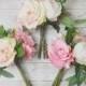 Boho Bridesmaid Bouquet - Bridesmaid Bouquet, Silk Bouquet, Greenery, Eucalyptus, Peony Bouquet, Silk Peonies, Rose Bouquet, Wedding Flowers
