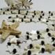 White and Black Statement Mother of Pearl Long Necklace with Stars, Beaded Fashion Beach Style Shell Holiday Necklace, Valentine's Gift
