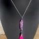 Pink pendant, venetian glass pendant, silver&pink venetian bead, Valentine gift, best friend gift, tassel necklace, murano, gift for sister