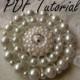 MaryKate White crystal pearl bridal brooch Fabric flower brooch bouquet component PDF tutorial Wedding boutonniere hair pin belt applique