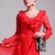 Pretty V-neck Long Sleeve Mini A-line Chiffon Homecoming Dresses In Canada Homecoming Dress Prices - dressosity.com