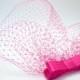 Vintage Inspired Pink Birdcage Veil Blusher Bow Fascinator - Bachelorette Prop - Engagement Photos - Bridal Netting Comb - Valentine Wedding