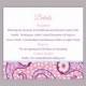 DIY Bollywood Wedding Details Card Template Editable Word File Instant Download Printable Pink Details Card Elegant Paisley Enclosure Card