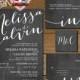 Printable Wedding Invitation Suite (w0297), consists of invitation, RSVP, monogram and info card in chalkboard typography theme.