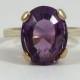 Vintage Amethyst Ring in 9K Yellow Gold. 4 Carat Oval Amethyst. Unique Engagement Ring. February Birthstone. 6th Anniversary Gift. Estate