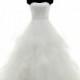 Romantic A-Line Sweetheart Train Tulle Ivory Zipper With Buttons Wedding Dress with Beading - Top Designer Wedding Online-Shop
