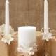 Rustic Wedding Candles Rustic Unity Candle Set Unity Candles for Wedding Rope Candles with burlap and lace