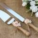 Cake Serving Set Rustic Wedding Cake Servers and Knives Burlap and Lace Wedding Cake Server Set Cake Cutting Set Cake Cutter Set