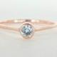White Sapphire Ring 14k Rose Gold Natural Sapphire Diamond Alternative Gold Ring Made in Your Size Sapphire Engagement Ring