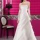 Elegant A-line Strapless Beading Lace Ruching Sweep/Brush Train Organza Wedding Dresses - Dressesular.com