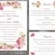 Printable Wedding Invitation Suite Printable Boho Invitation Floral Wedding Invitation Pink Invitation Download Invitation Edited PDF file