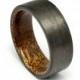 Carbon Fiber ring with straight grain Mahogany wood liner
