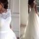 A-line Wedding Dress,High Waist Wedding Dress,V Back Wedding Dress,Gorgeous Wedding Dress,Fashion Wedding Dress,PD0074