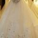 Sweetheart Ball Gown Watteau Train Wedding Dress With Appliques Beading WD022