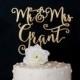 Custom Last Name Mr and Mrs Wedding Cake Topper