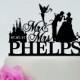 Disney Wedding Cake Topper,Mr and Mrs Cake Topper With Surname,Cinderella and Prince Charming Cake Topper,Tinkerbell Silhouette C170
