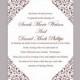 DIY Wedding Invitation Template Editable Word File Instant Download Elegant Printable Invitation Brown Wedding Invitation Floral Invitation