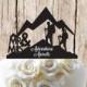 Mr & Mrs Silhouette Mountain Hiker Couple Adventure Awaits Wedding Cake Topper.....Made In USA
