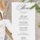 Printable Wedding Menu Template, Menu Cards, PDF Wedding Menu Instant Download Template [M01]