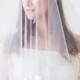 2 tier cathedral veil, Drop veil with lace, Ivory Veil, Lace veil fingertip, Lace edge veil, Wedding Veil, Bridal Veil, Blusher Veil