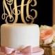 Wedding Cake Topper - Vine Monogram Cake Topper - Gold Cake Topper