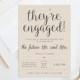 Printable Engagement Party Invitation, Rustic Engagement Party Invite, Theyre Engaged! Engagement Announcement