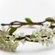 White lilac flower hair wreath, bridal hair accessory, wedding circlet Headband, flower headband, wedding headpiece, headpiece, rustic