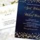 Navy Wedding Invitation Suite - Faux Gold Glitter Confetti and Navy Wedding Invitation Reply Card Invitation Printable