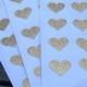 Glitter Envelope Seals Gold Stickers heart - Wedding Stationary - Sheet of 10 Stickers