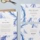 Blue botanical wedding invites