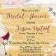 WINE themed Invitation Bridal Shower Rustic Invite Vineyard Style