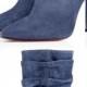 Christian Louboutin Blue Suede Booties. Latest Shoes Ideas