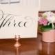 Set of 12 rose gold table number holders