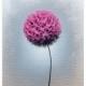 Dandelion Flower Oil Painting, Pink Flower Abstract Art, Canvas Art, ORIGINAL Oil Painting, Impasto Texture Modern Art, Silver and Pink, 5x7