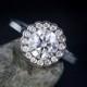 Amora Gem Flower Halo Diamond Engagement Ring – Art Deco Ring