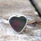 Elegant Valentine's Day Romantic Black or White Mother of Pearl Heart Ring in Sterling Silver