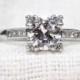 Art Deco Style Platinum Diamond Engagement Ring .93 Carats