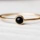 14k gold black onyx ring, February birthstone, Natural Gemstone, Anniversary Gift for Her, Birthday Gift, Simple and Minimalistic Jewelry