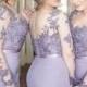 2017 Long Sleeves Mermaid Scoop Lilac Custom Bridesmaid Dresses , Wedding Party Dresses , PD242