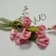 Pink Floral Brooch with Summer Flowers, Sweet Pea Brooch, Groom's Boutonniere, Flower Bridal Brooch, Bridesmaid Brooch, Wedding Brooch
