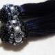 Tassel black earrings tassel long earrings textile fashion gift for her unusual gift idea glass bead tassel evening party trend fashion